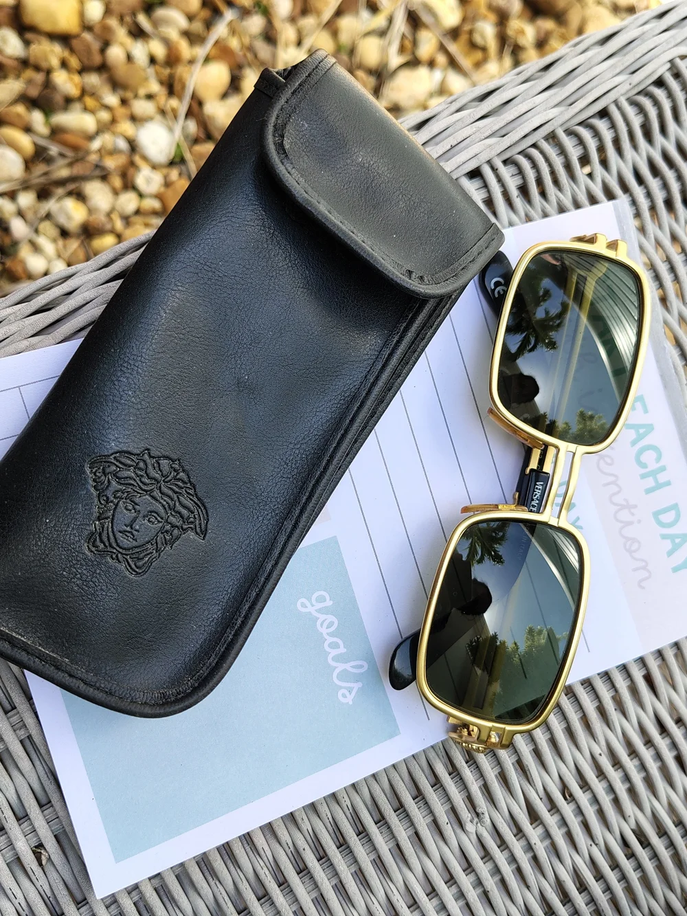 90s Vintage Gianni Versace Sunglasses Mod. S53 Col. 13M With Case